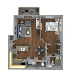 Floor Plan  1 Bedroom A Apartment for Rent at Jackson Square in Tallahassee