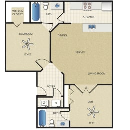 Floor Plan  2 Bedroom Apartment for Rent at Vero Green in Vero Beach