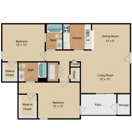 Tranquility 2 Bedroom Lake Forest Apartments Daytona Beach Floor Plan Tranquility 2 Bedroom Lake Forest Apartments Daytona Beach