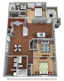3 Bedroom Floor Plan at Meadows at Homestead Apartments, Utah