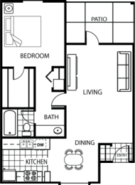 Spacious 1 bedroom floorplans