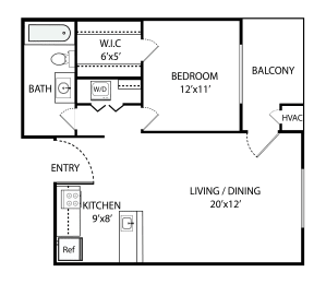 Floor Plan  1 Bedroom Rosslyn VA Apartment Rentals