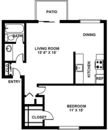 2d layout at Fairmont Apartments, Pacifica, CA