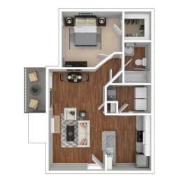 Floor Plan  Clairmont&#xA;1 Bed | 1 Bath | 650 sq ft
