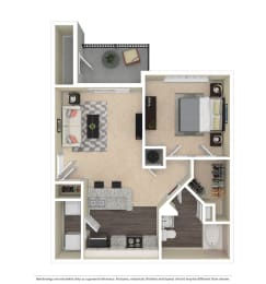 Floor Plan  A1 1 Bed | 1 Bath | 660 sq ft