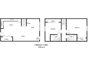 Asbury Place_2 Bedroom floor plan