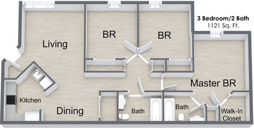 Cortland Estates_3 Bedroom Floor Plan