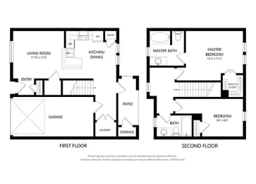 Five Mile Creek_2 Bedroom Townhouse Floor Plan
