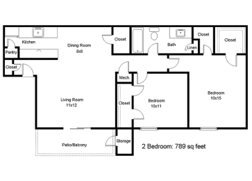 Fox Run_2 Bedroom Floor Plan