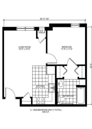 Heritage Landing_1 Bedroom Floor Plan