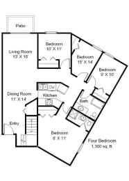 Jefferson Square_4 Bedroom Floor Plan