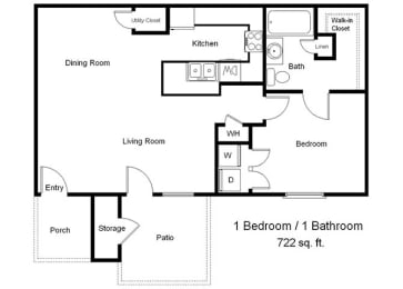 Madison Pointe_1 Bedroom Floor Plan