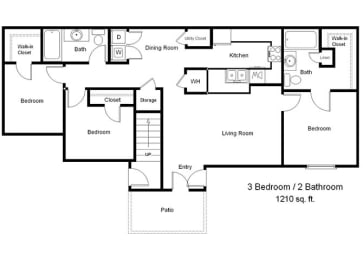 Madison Pointe_3 Bedroom Floor Plan