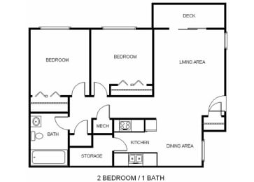 Mossy Oaks_2 Bedroom Floor Plan