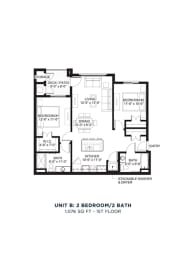 North Range Crossings_2 Bedroom Floor Plan