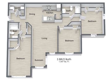 Riverstock_3 Bedroom Floor Plan