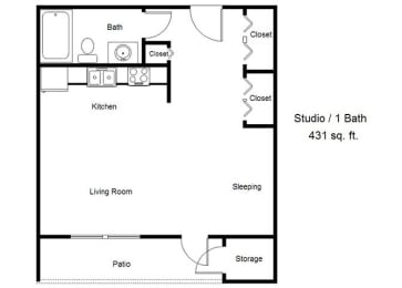 Seville_Studio Floor Plan