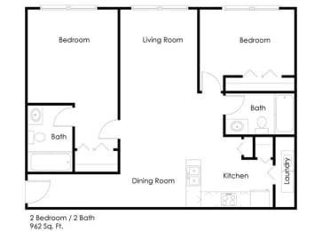 Taylor Pointe_2 Bedroom Floor Plan