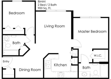 Village of Delray_2 Bedroom Floor Plan