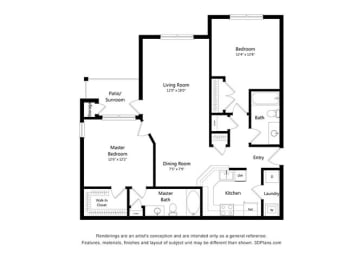 Wellington Ridge_2 Bedroom Floor Plan