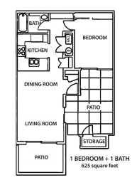 Westview Terrace_1 Bedroom Floor Plan