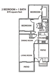 Westview Terrace_2 Bedroom Floor Plan