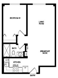 Floor Plan 1 Bedroom - A
