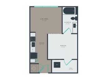 A1 1 Bed 1 Bath Floor Plan at Link Apartments&#xAE; Grant Park, Atlanta, GA
