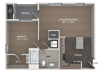 A1 Floor Plan at Andorra Apartments