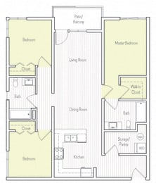 C-3 Floor plan, at Parc One, Santee, 92071