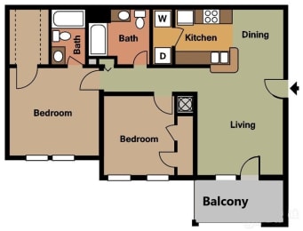 2 Bedroom Floorplan