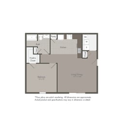 A1 Floor Plan at Parkwood Terrace, Round Rock, TX