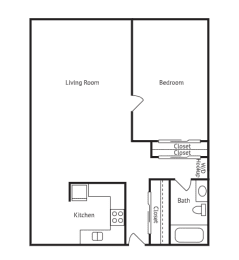 One Bedroom Floorplan Layout