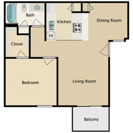 Floor Plan One Bedroom Small