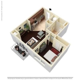 1 Bed - 1 Bath |642 sq ft A1 floorplan