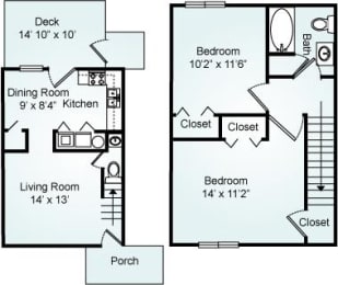 The Harpy, 2 Bed, 1.5 Bath, 1000 sq. ft.