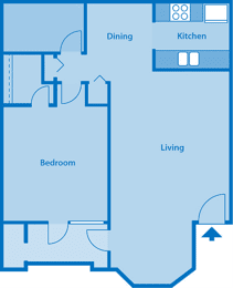 The Arboretum 1B Floor Plan Image depicting layout of home.