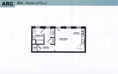 Floor Plan Studio - 475 sq.ft