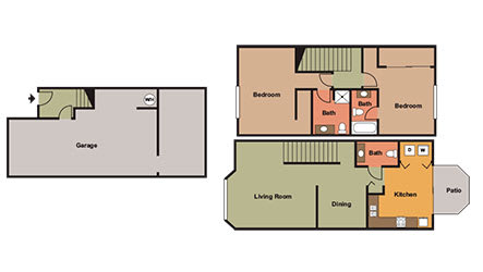 Collingwood Floor Plan at Arcadia Townhomes, Federal Way, WA