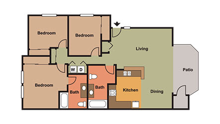 Fairwood Floor Plan at Arcadia Townhomes, Federal Way, 98023