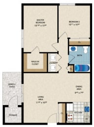 Floorplan 2x1 bedroom