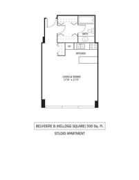 Floor Plan  Kellogg Square Apartments in St. Paul, MN Studio Apartment