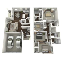 Legacy Rental Homes D1 3D Floor Plan
