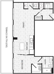 Coda on H Apartments C3 Floor Plan