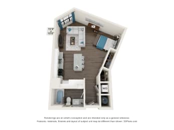 The Dylan Apartments E2 Floor Plan