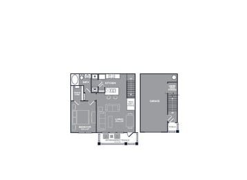 One-Bedroom Floor Plan at Mansions of Georgetown, Georgetown, TX, 78626
