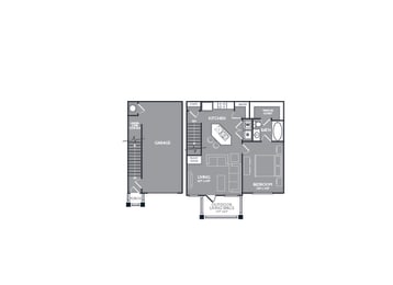 One Bed One Bath Floor Plan at Mansions Lakeway, Texas, 78738