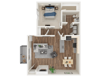 One Bedroom Floor Plan Apartments in Citrus Heights, CA l Foxborough Apartments