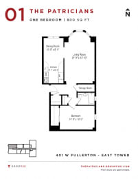 Group Fox - The Patricians - One Bedroom Floor plan