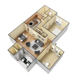 Floor Plan Leisure: One Bedroom Apartment With Den